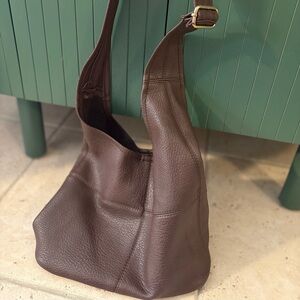 Chocolate Brown Leather Shoulder Bag